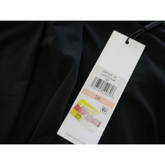 Calvin Klein Women's Plus Black Pleated Belted Cropped Wide Leg Pants 2X - Picture 6 of 9